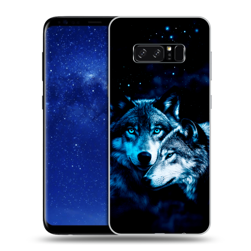 Силиконовый противоударный чехол на Samsung Galaxy Note 8 с принтом Волки Силиконовый противоударный чехол на Samsung Galaxy Note 8 с принтом Волки