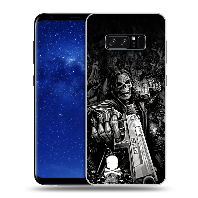 Силиконовый противоударный чехол на Samsung Galaxy Note 8 с принтом Скелет Силиконовый противоударный чехол на Samsung Galaxy Note 8 с принтом Скелет