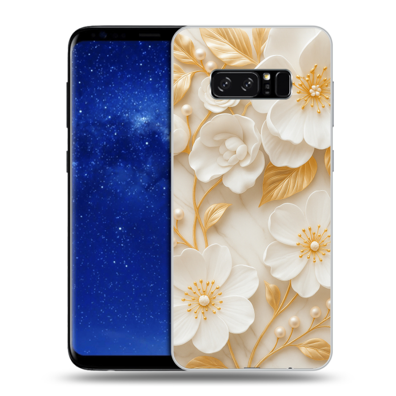 Силиконовый противоударный чехол на Samsung Galaxy Note 8 с принтом Цветы Силиконовый противоударный чехол на Samsung Galaxy Note 8 с принтом Цветы
