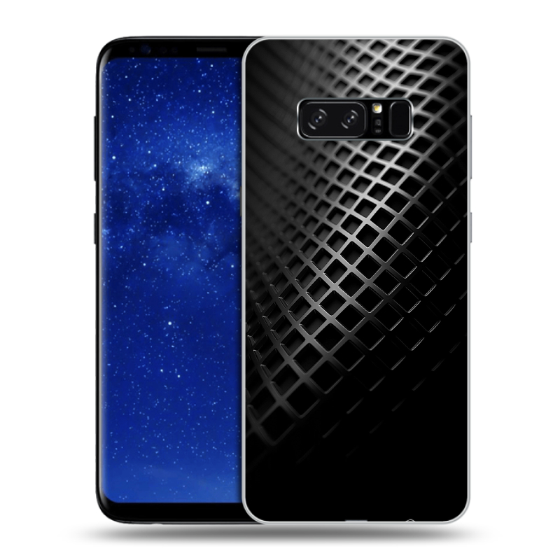Силиконовый противоударный чехол на Samsung Galaxy Note 8 с принтом Текстура металла Силиконовый противоударный чехол на Samsung Galaxy Note 8 с принтом Текстура металла