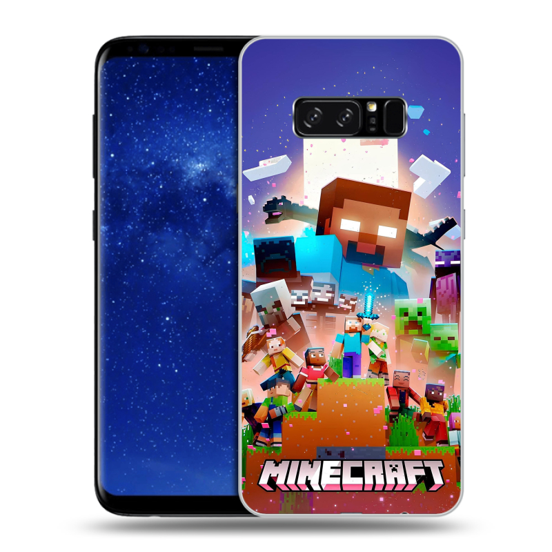 Силиконовый противоударный чехол на Samsung Galaxy Note 8 с принтом Майнкрафт Minecraft Силиконовый противоударный чехол на Samsung Galaxy Note 8 с принтом Майнкрафт Minecraft