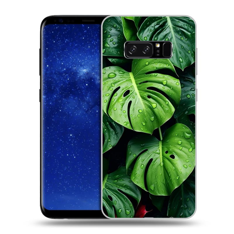 Силиконовый противоударный чехол на Samsung Galaxy Note 8 с принтом Листья Силиконовый противоударный чехол на Samsung Galaxy Note 8 с принтом Листья