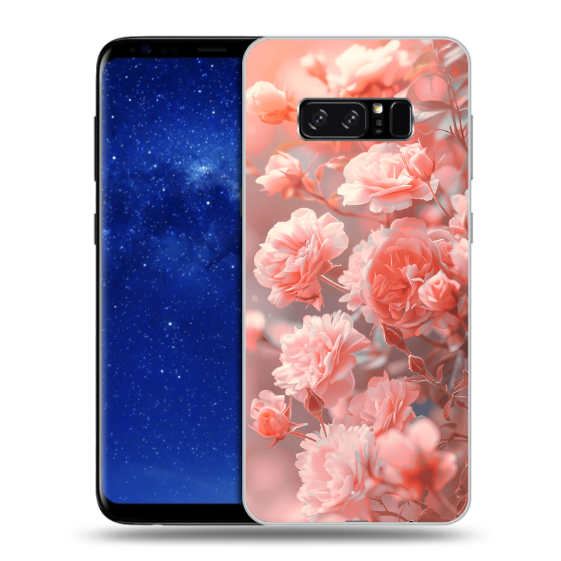 Силиконовый противоударный чехол на Samsung Galaxy Note 8 с принтом Розы цветы Силиконовый противоударный чехол на Samsung Galaxy Note 8 с принтом Розы цветы