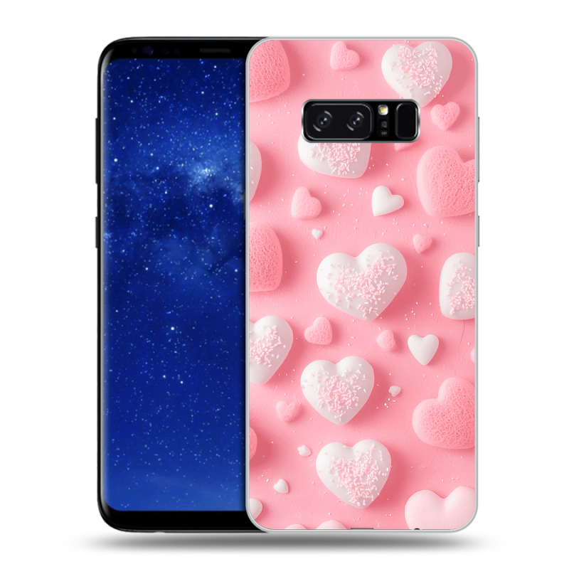 Силиконовый чехол на Samsung Galaxy Note 8 с принтом Сердечки Силиконовый чехол на Samsung Galaxy Note 8 с принтом Сердечки