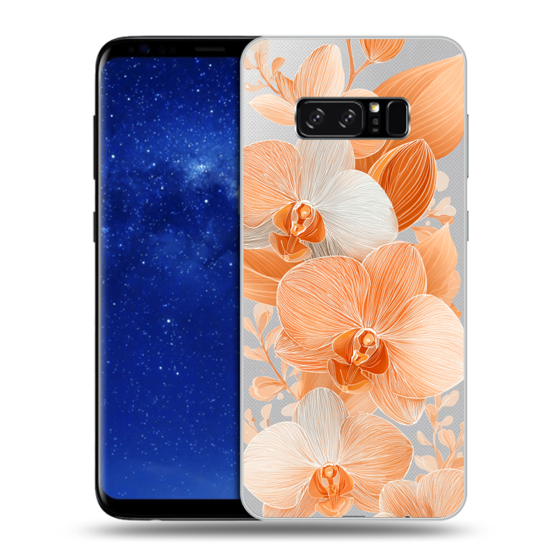 Силиконовый чехол на Samsung Galaxy Note 8 с принтом Бежевые цветы Силиконовый чехол на Samsung Galaxy Note 8 с принтом Бежевые цветы