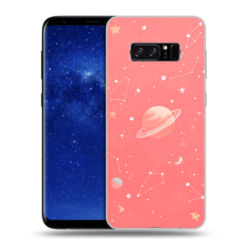 Силиконовый чехол на Samsung Galaxy Note 8 с принтом Розовый космос Силиконовый чехол на Samsung Galaxy Note 8 с принтом Розовый космос