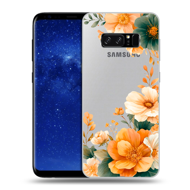 Силиконовый противоударный чехол на Samsung Galaxy Note 8 с принтом Цветы принт Силиконовый противоударный чехол на Samsung Galaxy Note 8 с принтом Цветы принт