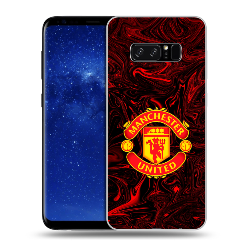 Силиконовый противоударный чехол на Samsung Galaxy Note 8 с принтом Manchester United Силиконовый противоударный чехол на Samsung Galaxy Note 8 с принтом Manchester United