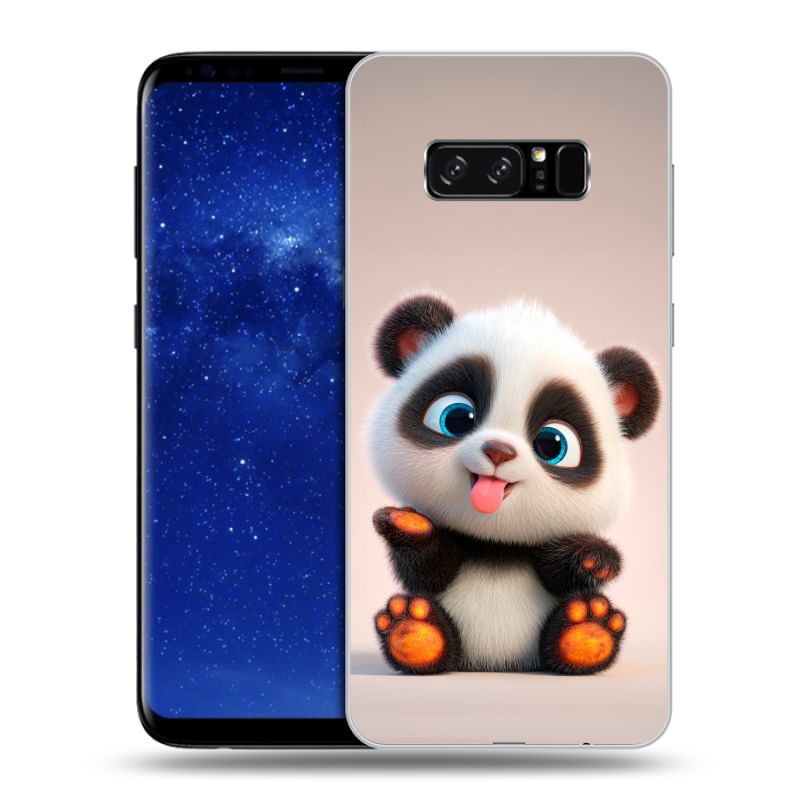 Силиконовый противоударный чехол на Samsung Galaxy Note 8 с принтом милая панда Силиконовый противоударный чехол на Samsung Galaxy Note 8 с принтом милая панда