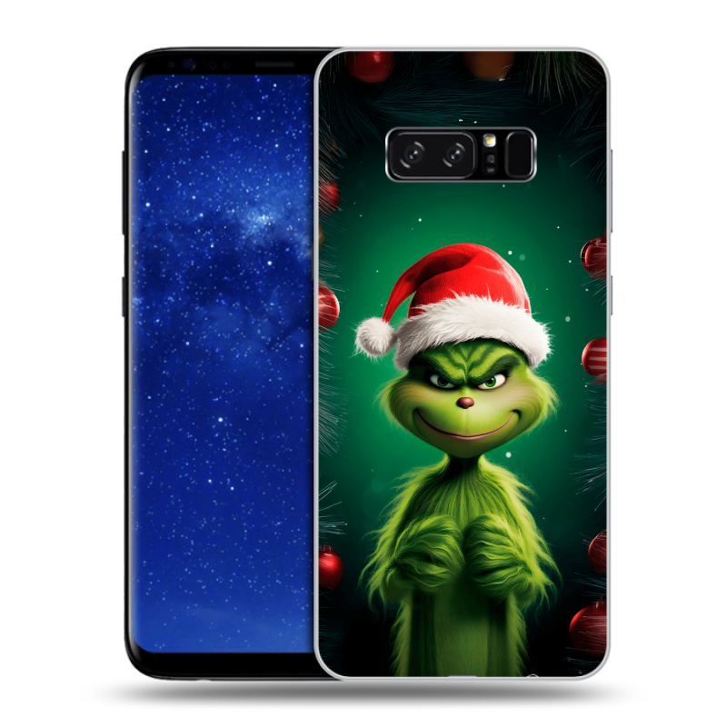 Силиконовый противоударный чехол на Samsung Galaxy Note 8 с принтом Гринч Новый год Рождество Силиконовый противоударный чехол на Samsung Galaxy Note 8 с принтом Гринч Новый год Рождество