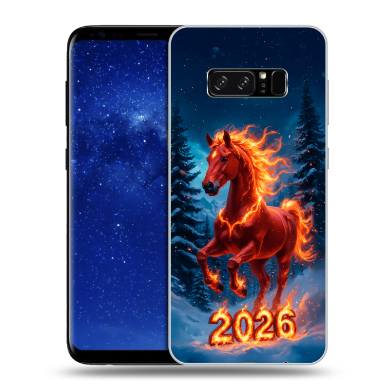 Силиконовый чехол на Samsung Galaxy Note 8 с принтом Новый год коня Силиконовый чехол на Samsung Galaxy Note 8 с принтом Новый год коня