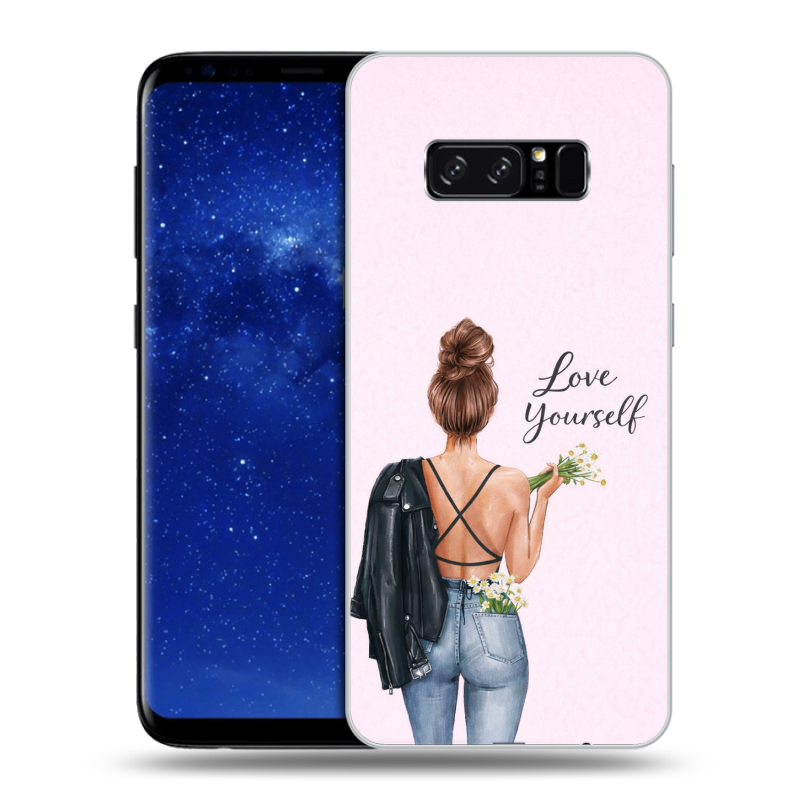 Силиконовый противоударный чехол на Samsung Galaxy Note 8 с принтом женский Силиконовый противоударный чехол на Samsung Galaxy Note 8 с принтом женский