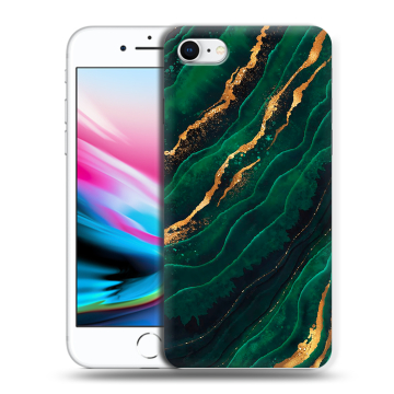 Силиконовый чехол на Iphone 8 с принтом Мрамор зеленое золото