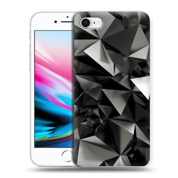 Силиконовый чехол на Iphone 8 с принтом Черные кристаллы