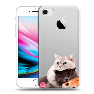 Силиконовый чехол на Iphone 8 с принтом Кошки
