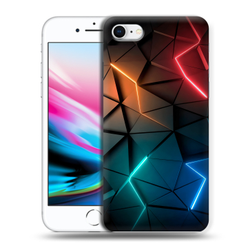 Силиконовый чехол на Iphone 8 с принтом Абстракция неон