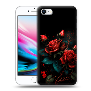 Силиконовый чехол на Iphone 8 с принтом Розы красные