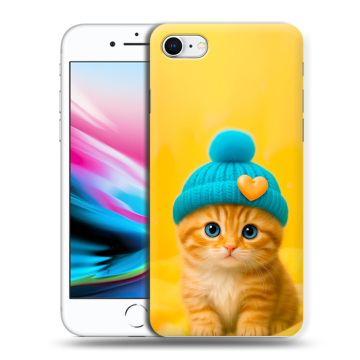 Силиконовый чехол на Iphone 8 с принтом Котенок в шапке Силиконовый чехол на Iphone 8 с принтом Котенок в шапке
