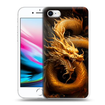 Силиконовый чехол на Iphone 8 с принтом Золотой дракон