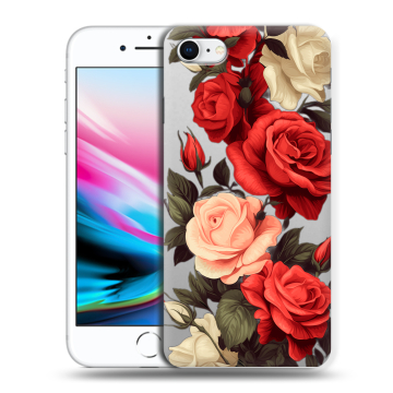 Силиконовый чехол на Iphone 8 с принтом Розы Силиконовый чехол на Iphone 8 с принтом Розы