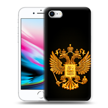 Силиконовый чехол на Iphone 8 с принтом Герб России желтый