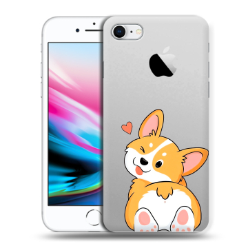 Силиконовый чехол на Iphone 8 с принтом Корги Силиконовый чехол на Iphone 8 с принтом Корги
