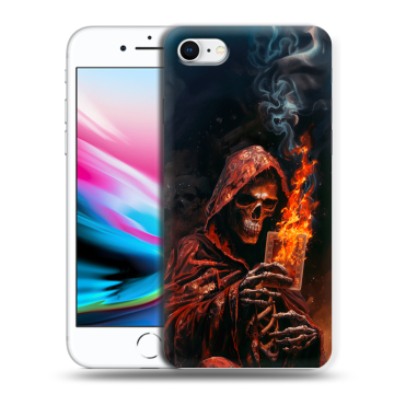 Силиконовый чехол на Iphone 8 с принтом Скелет и карты Силиконовый чехол на Iphone 8 с принтом Скелет и карты
