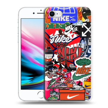 Силиконовый чехол на Iphone 8 с принтом Найк Nike яркий Силиконовый чехол на Iphone 8 с принтом Найк Nike яркий