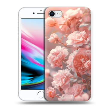 Силиконовый чехол на Iphone 8 с принтом Розовые розы Силиконовый чехол на Iphone 8 с принтом Розовые розы