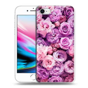 Силиконовый чехол на Iphone 8 с принтом лавандовые розы Силиконовый чехол на Iphone 8 с принтом лавандовые розы