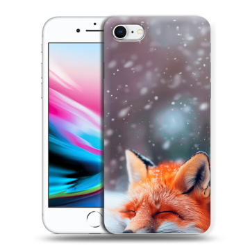 Силиконовый чехол на Iphone 8 с принтом лиса Силиконовый чехол на Iphone 8 с принтом лиса