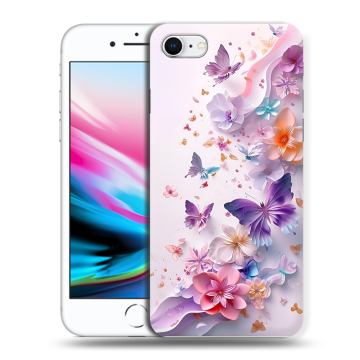 Силиконовый чехол на Iphone 8 с принтом цветы бабочки Силиконовый чехол на Iphone 8 с принтом цветы бабочки