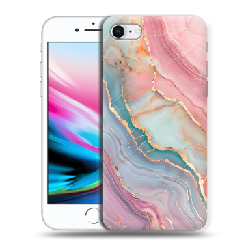 Силиконовый чехол на Iphone 8 с принтом розовый мрамор Силиконовый чехол на Iphone 8 с принтом розовый мрамор