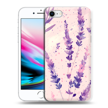 Силиконовый чехол на Iphone 8 с принтом цветы лаванда Силиконовый чехол на Iphone 8 с принтом цветы лаванда