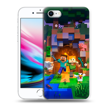 Силиконовый чехол на Iphone 8 с принтом Майнкрафт Minecraft Силиконовый чехол на Iphone 8 с принтом Майнкрафт Minecraft
