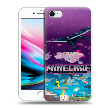 Силиконовый чехол на Iphone 8 с принтом Майнкрафт Minecraft Силиконовый чехол на Iphone 8 с принтом Майнкрафт Minecraft