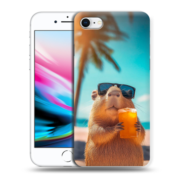 Силиконовый чехол на Iphone 8 с принтом Капибара Силиконовый чехол на Iphone 8 с принтом Капибара
