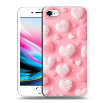 Силиконовый чехол на Iphone 8 с принтом Сердечки