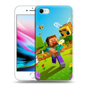 Силиконовый чехол на Iphone 8 с принтом Майнкрафт Minecraft Силиконовый чехол на Iphone 8 с принтом Майнкрафт Minecraft