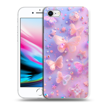 Силиконовый чехол на Iphone 8 с принтом Бабочки Силиконовый чехол на Iphone 8 с принтом Бабочки