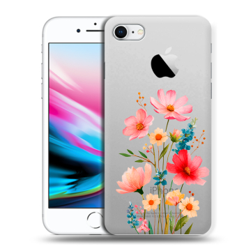 Силиконовый чехол на Iphone 8 с принтом Цветы Силиконовый чехол на Iphone 8 с принтом Цветы