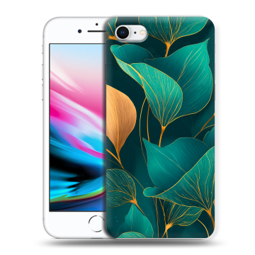 Силиконовый чехол на Iphone 8 с принтом Листья и золото Силиконовый чехол на Iphone 8 с принтом Листья и золото