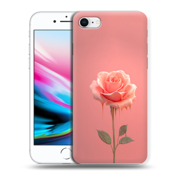 Силиконовый чехол на Iphone 8 с принтом Розовая роза Силиконовый чехол на Iphone 8 с принтом Розовая роза
