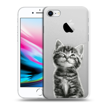 Силиконовый чехол на Iphone 8 с принтом Котенок Силиконовый чехол на Iphone 8 с принтом Котенок