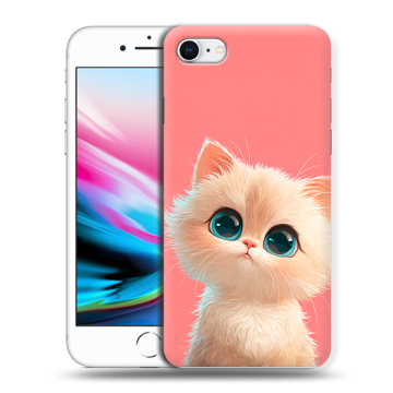 Силиконовый чехол на Iphone 8 с принтом Розовый котенок Силиконовый чехол на Iphone 8 с принтом Розовый котенок