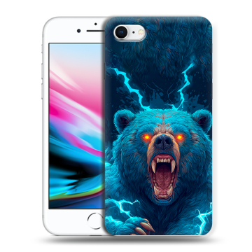 Силиконовый чехол на Iphone 8 с принтом Медведь Силиконовый чехол на Iphone 8 с принтом Медведь