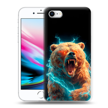 Силиконовый чехол на Iphone 8 с принтом Медведь Силиконовый чехол на Iphone 8 с принтом Медведь