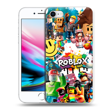 Силиконовый чехол на Iphone 8 с принтом Roblox Роблокс