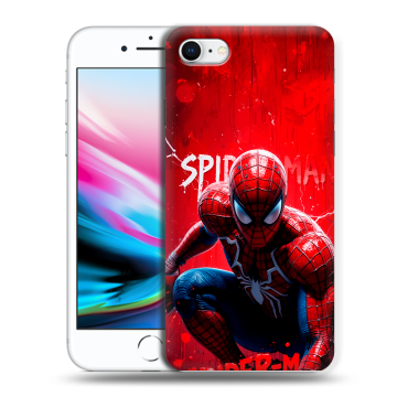 Силиконовый чехол на Iphone 8 с принтом Spiderman Человек паук