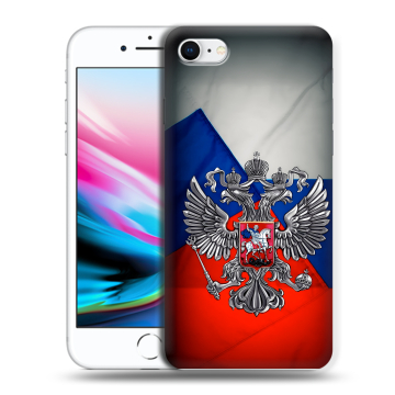 Силиконовый чехол на Iphone 8 с принтом Флаг России